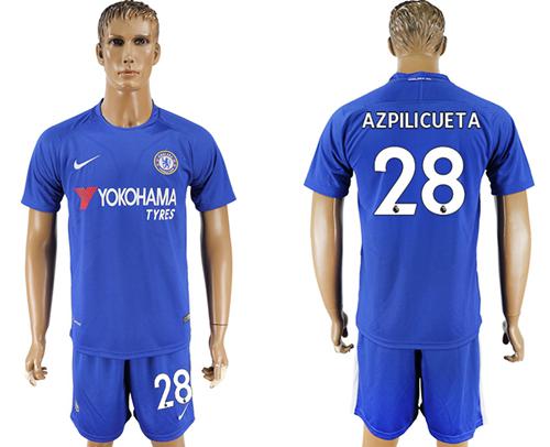 Chelsea #28 Azpilicueta Home Soccer Club Jersey